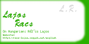 lajos racs business card